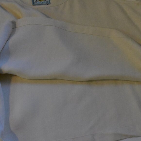 Pineapple Paradise 100% Silk Tank Top Off White Size 16 - Picture 7 of 7